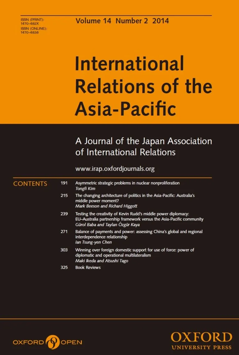 Balance of payments and power: Assessing China's global and regional interdependence relationship 刊物封面